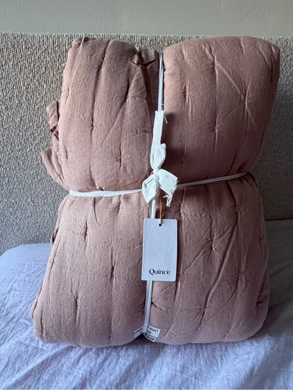 Quince European Linen Dream Quilt Dusty Mauve King/Cal King